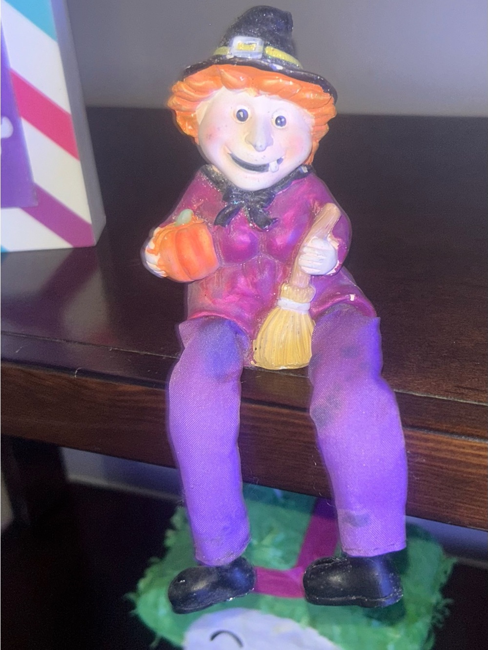 Purple Witch Shelf Sitter Halloween Figurine